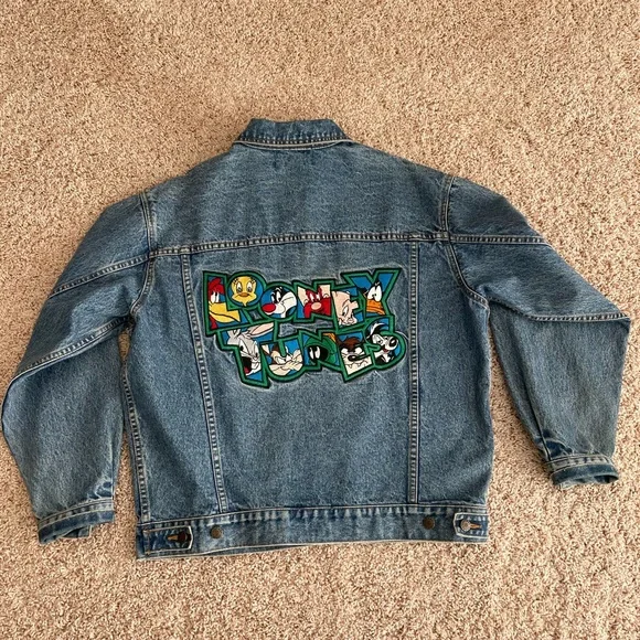Veste En Denim Vintage Batman - Warner Bros. Années 90 - Taille S - Bleu - Occasion Très Bon état